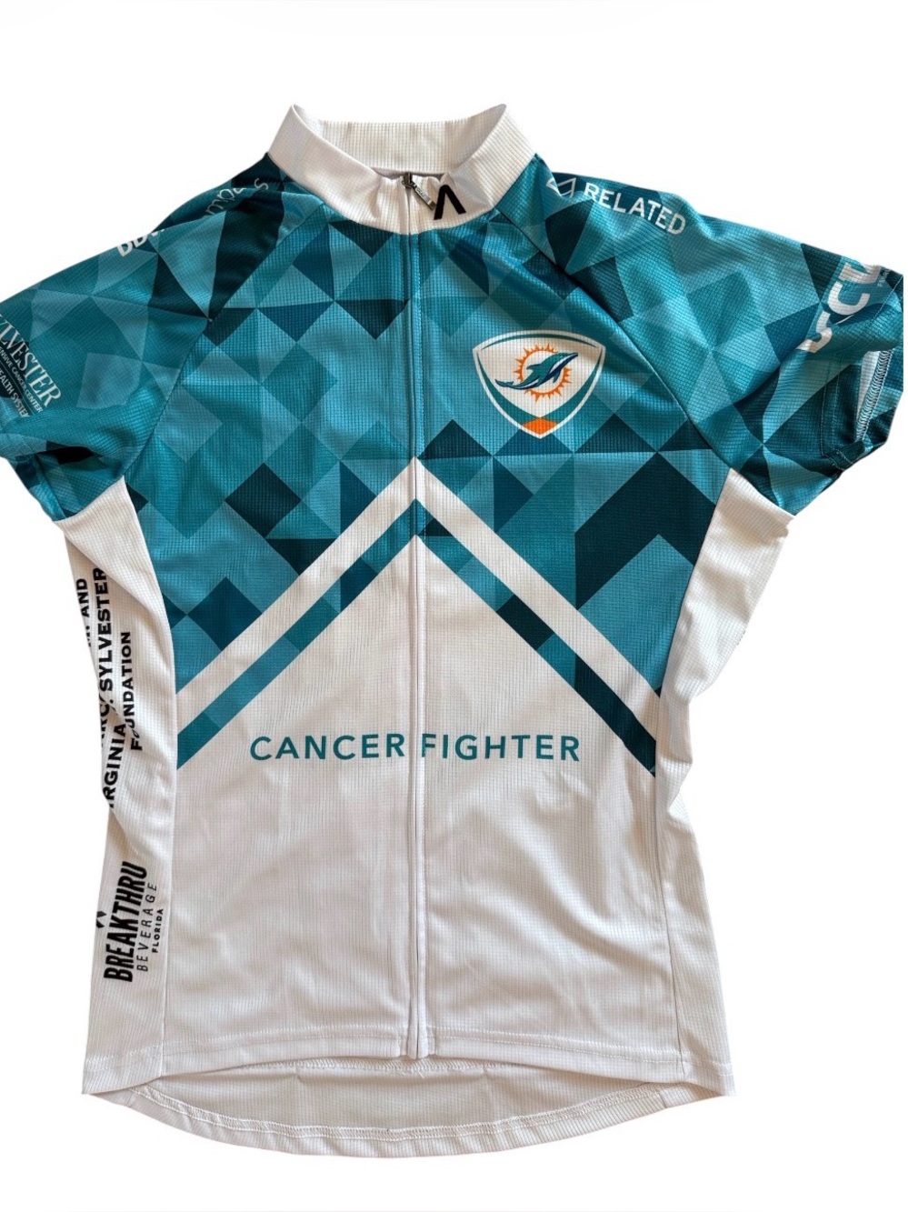 DCC VII 2017 WOMEN’S PRIMAL MIAMI DOLPHINS CANCER CHALLENGE CYCLING JERSEY MED
